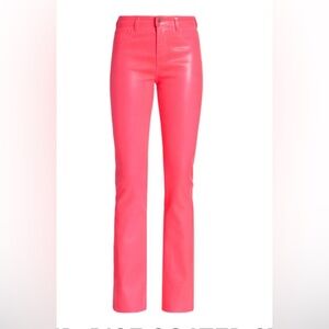 L’AGENCE WOMEN'S RUTH HIGHRISE COATED STRAIGHT JEANS IN ULTRA PINK COATED NWT 29